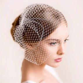 img 1 attached to 💍 Vintage Wedding Bride Tulle Veils with Hair Clips Flapper Fascinators Face Veils Bridal Hair Jewelry - Acenail 20s 50s, for Women and Girls (White)