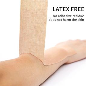 img 1 attached to 🩹 Lobtery Kinesiology Tape: Waterproof Athletic Tape for Pain Relief - 3 Rolls (Uncut) for Knee, Shoulder, and Elbow - Latex Free - 2 inch x 16.4 feet Roll - Beige