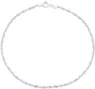 💎 premium .925 sterling silver twisted curb singapore chain anklet for women – flexible 9-10 inch, made in italy: perfect teen ankle bracelet for style and elegance! logo