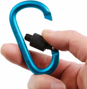 img 1 attached to 10-Pack Aluminum D-Ring Carabiners with Stainless Steel Wire Keychains and Key Rings - Ideal for Camping, Hiking, Fishing - Multi-Color