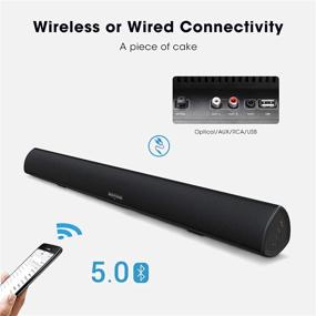 img 2 attached to Bestisan 100Watt 40 Inch Soundbar: Wireless and Wired Audio Bluetooth 5.0 TV Speakers with IR Remote | 2021 Beef Up Version, 60 Days Home Trial