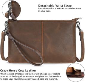 img 1 attached to Timeless Vintage Leather Wristlet Clutch Crossbody: Elegant Women's Handbags & Wallets