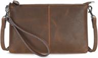 timeless vintage leather wristlet clutch crossbody: elegant women's handbags & wallets logo
