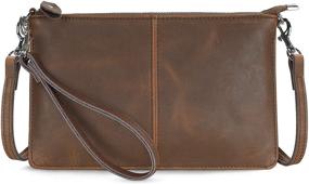 img 4 attached to Timeless Vintage Leather Wristlet Clutch Crossbody: Elegant Women's Handbags & Wallets