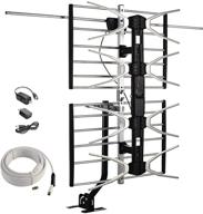 mcduory digital hdtv outdoor amplified antenna - 150 miles range - mounting pole 📺 & 40 ft rg6 coaxial cable - advanced performance in uhf & vhf - hassle-free installation logo