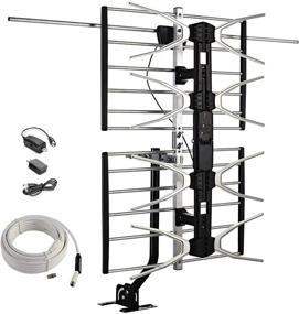 img 4 attached to McDuory Digital HDTV Outdoor Amplified Antenna - 150 Miles Range - Mounting Pole 📺 & 40 ft RG6 Coaxial Cable - Advanced Performance in UHF & VHF - Hassle-Free Installation