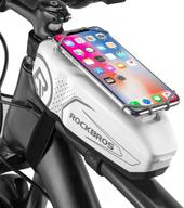 🚲 rockbros top tube bike phone bag: reliable front frame storage case with phone mount for iphone 11, 12 pro, xr & more - enhance your cycling experience! logo