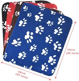 img 2 attached to 🐾 Cozy 4Pack Dog Blanket: Juqiboom Cat Warm Fleece Bed Cover with Cute Paw Print - Perfect for Puppy and Kitten Home, Camping, and Car Seat Use