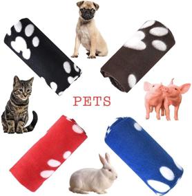 img 1 attached to 🐾 Cozy 4Pack Dog Blanket: Juqiboom Cat Warm Fleece Bed Cover with Cute Paw Print - Perfect for Puppy and Kitten Home, Camping, and Car Seat Use