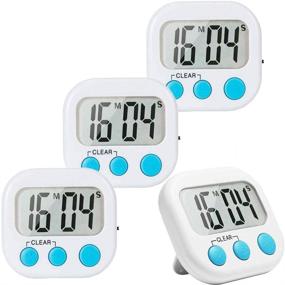 img 4 attached to Digital Kitchen Timer 4-Pack - Large Digits, Loud Alarm, Magnetic Backing, Stand, ON/OFF Switch - Ideal for Cooking, Gaming, Exercise, Office - White