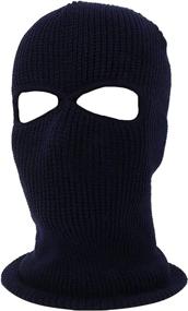 img 1 attached to 🧣 Stay Warm and Protected: 3 Hole Winter Knitted Mask for Adult Outdoor Sports - Full Face Cover Balaclava for Skiing