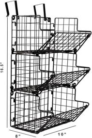 img 3 attached to Rustic Metal Wire Hanging Fruit Basket Shelves: Tiered Wall Mounted Over-the-Door Organizer for Kitchen, Bathroom, and Produce Storage - Towel Baskets, Fruit Stand, Snack Organizer, Z Basket Collection (Small)