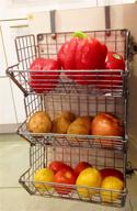 rustic metal wire hanging fruit basket shelves: tiered wall mounted over-the-door organizer for kitchen, bathroom, and produce storage - towel baskets, fruit stand, snack organizer, z basket collection (small) логотип