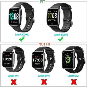 img 3 attached to 🌈 Versatile Replacement Bands for Letsfit ID205L ID205S Smart Watch - Soft Silicone Quick Release Wristbands in Vibrant Green, Black, and White