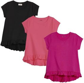 img 1 attached to 👚 KIDPIK Ruffle Edge Tee for Girls - Pack of 2, Cotton Shirt for Fall-Winter Season - Top Set with Enhanced SEO