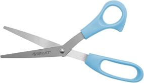 img 1 attached to ✂️ Westcott 8" Bent All-Purpose Scissors, 3-Pack: Vibrant Assorted Colors for Efficient Cutting