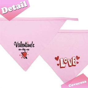 img 2 attached to 🐶 Valentine’s Day Dog Bandana Triangle Scarf 2 Pack - Adjustable & Reversible Bib, Washable Accessories for Medium to Large Dogs in Pink