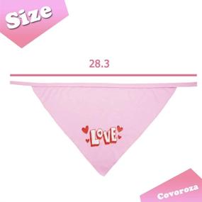 img 3 attached to 🐶 Valentine’s Day Dog Bandana Triangle Scarf 2 Pack - Adjustable & Reversible Bib, Washable Accessories for Medium to Large Dogs in Pink