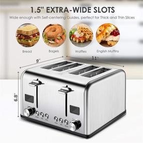 img 1 attached to 🍞 REDMOND 4 Slice Toaster, Stainless Steel Countdown Toaster with Bagel, Defrost, Cancel Function, Extra Wide Slots, 6 Bread Shade Settings, 1650W, ST030 – Improved SEO