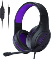 anivia stereo gaming headset for ps4, pc, xbox one controller | noise cancelling over ear headphones with mic | soft memory earmuffs for laptop, mac, nintendo, ps3 games (purple) logo