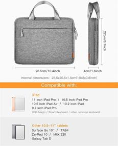 img 3 attached to 📱 Inateck Tablet Case Sleeve - Compatible with iPad Pro 11 2020, iPad Pro 10.5, iPad Air 10.5, iPad 10.2 with Keyboard Case - Double Compartment for Tablet and Accessories - Surface Go