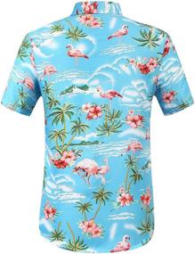 img 3 attached to 🔥 Vibrant SSLR Flamingos Casual Sleeve Hawaiian Men's Shirts - Perfect Blend of Style and Comfort