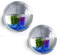 meiboall wall fish bowl: clear acrylic betta fish tank with wall-mounted aquarium and plant pot decoration - set of 2, 230ml each logo