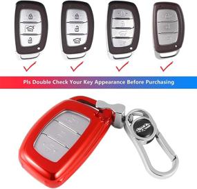 img 3 attached to 🔑 Hyundai Soft TPU Key Fob Cover - Full Protector for Sonata Elantra Tucson Venue Ioniq I40 IX35 I45 - 3/4 Buttons Keyless Entry Remote Control - Black