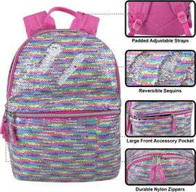 img 3 attached to 🎒 Kids' Reverse Sequin Glitter Backpacks with Changing Design