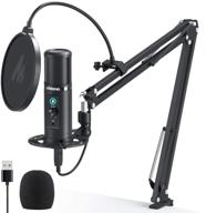 professional usb microphone with zero latency monitoring - maono au-pm422: 192khz/24bit cardioid condenser mic with touch mute button and mic gain knob for recording, podcasting, gaming, youtube logo