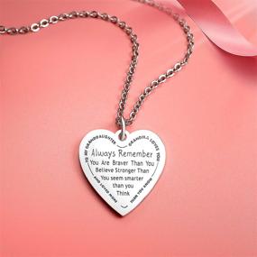 img 2 attached to 💖 Personalized Engraved Heart Necklace - AZNECK Inspirational Pendant Gift for Girls, Friendship Motivational Jewelry for Her, Encouragement Gift for Friends