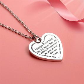 img 3 attached to 💖 Personalized Engraved Heart Necklace - AZNECK Inspirational Pendant Gift for Girls, Friendship Motivational Jewelry for Her, Encouragement Gift for Friends