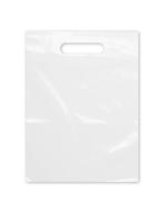 plastic handle white merchandise retail logo