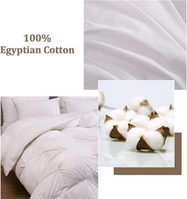 img 2 attached to 🛌 Уютный одеяло размера King Size с плиссировкой для всех сезонов - чехол из 100% египетского хлопка, плотность 1200 нитей, наполнитель с заполнением 750+