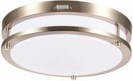 🌥️ cloudy bay 13-inch led flush mount ceiling light - indoor & outdoor, 5 color options, 2700k to 5000k selectable, 120v, 23w, 1400lm, cri90+, dimmable, brushed nickel, wet location logo