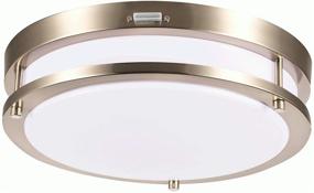 img 4 attached to 🌥️ Cloudy Bay 13-inch LED Flush Mount Ceiling Light - Indoor & Outdoor, 5 Color Options, 2700K to 5000K Selectable, 120V, 23W, 1400lm, CRI90+, Dimmable, Brushed Nickel, Wet Location