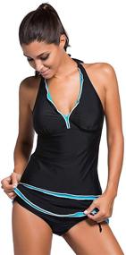 img 3 attached to REKITA Womens Swimsuit Tankini Bathing Women's Clothing and Swimsuits & Cover Ups