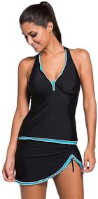 img 4 attached to REKITA Womens Swimsuit Tankini Bathing Women's Clothing and Swimsuits & Cover Ups