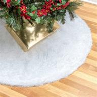 jana 48 inch white faux fur christmas tree skirt - plush skirt for tree decoration, arbol de navidad falda, large christmas tree mat for holiday parties логотип