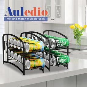 img 3 attached to Maximize Pantry Efficiency with Auledio Stackable Beverage Can Dispenser Rack – Black (2 Pack)