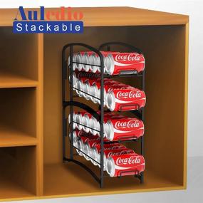 img 1 attached to Maximize Pantry Efficiency with Auledio Stackable Beverage Can Dispenser Rack – Black (2 Pack)