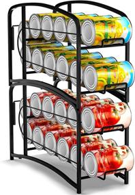 img 4 attached to Maximize Pantry Efficiency with Auledio Stackable Beverage Can Dispenser Rack – Black (2 Pack)