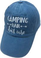 🧢 hhnlb unisex camping hair don't care vintage jeans baseball cap: classic cotton dad hat for outdoor adventures logo