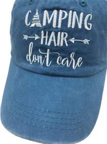 img 3 attached to 🧢 HHNLB Unisex Camping Hair Don't Care Vintage Jeans Baseball Cap: Classic Cotton Dad Hat for Outdoor Adventures