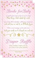 🌟 50 count gold pink twinkle twinkle little star baby shower diaper raffle & book request cards – perfect for your celebration! logo