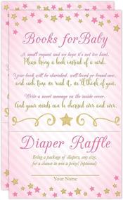 img 2 attached to 🌟 50 Count Gold Pink Twinkle Twinkle Little Star Baby Shower Diaper Raffle & Book Request Cards – Perfect for Your Celebration!