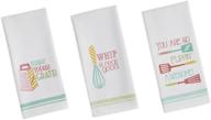 🍽️ set of 3 printed funny quote dishtowels by dii flour sack tea towels логотип