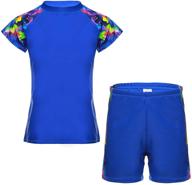 👙 dayu kids rashguard set: stylish upf 50+ uv two piece swimsuit for unisex, ages 4-14 years logo