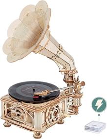 img 4 attached to ROBOTIME Electrical Classical Gramophone Birthday: A Melodious and Memorable Gift