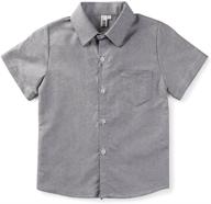 👕 ochenta little boys' oxford shirt: short sleeve button down casual dress top for big kids logo